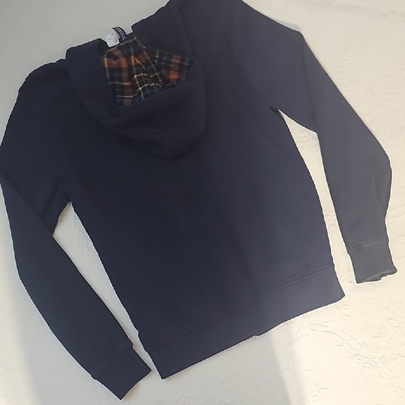 Divided by H&M Navy Duffle Hoodie Hook Eye Zipper Coat - Picture 3 of 9